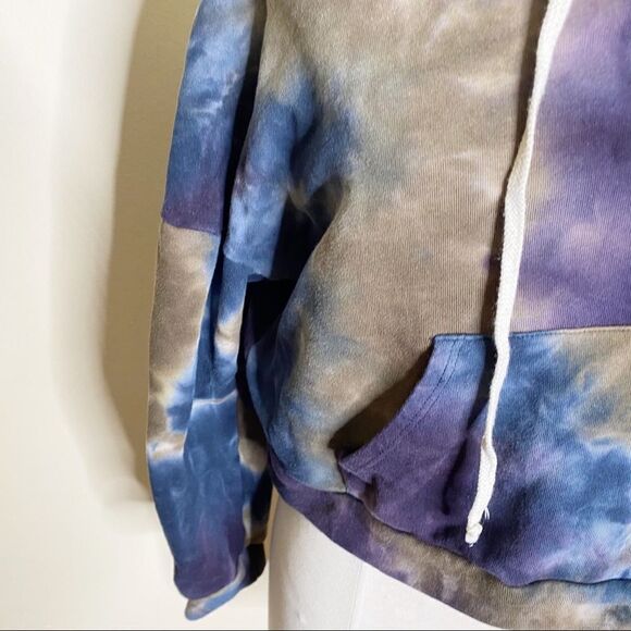 Zella Sweatshirt Tie Dye Crop Hoodie Medium - Picture 3 of 9